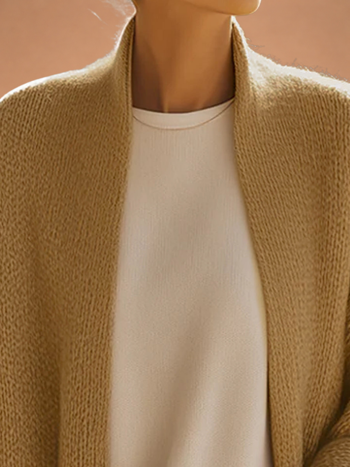 Sand Beige Oversized Knit Cardigan