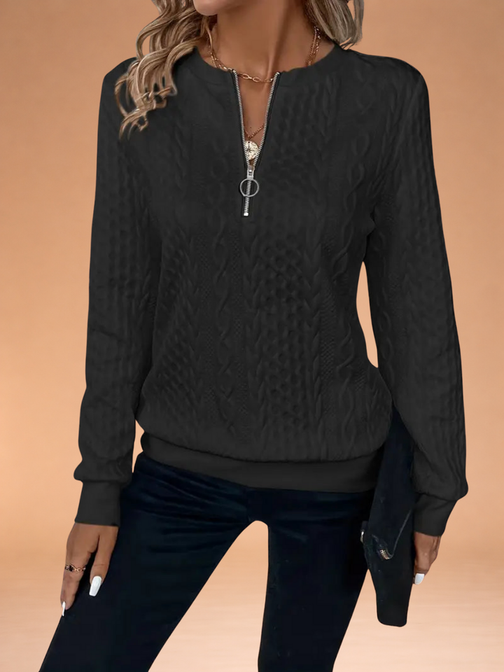 Emma | Zip-Up Cable Knit Sweater