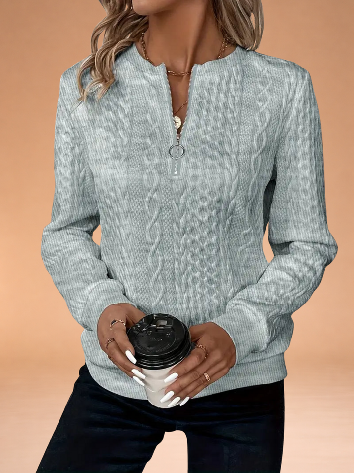 Emma | Zip-Up Cable Knit Sweater