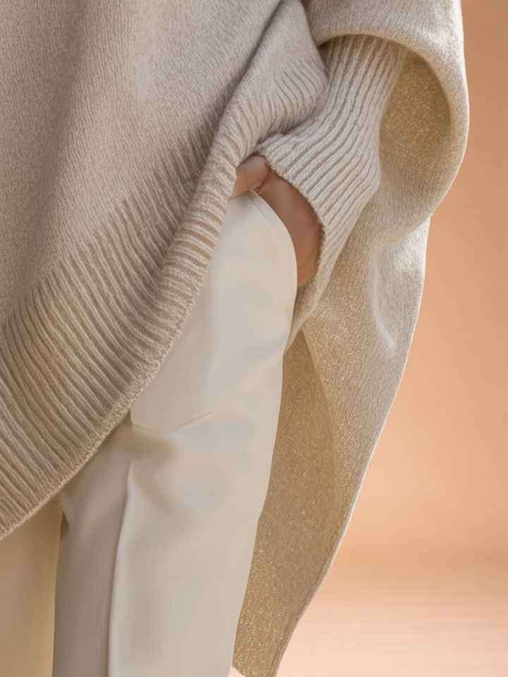 Oversized Knit Poncho Sweater