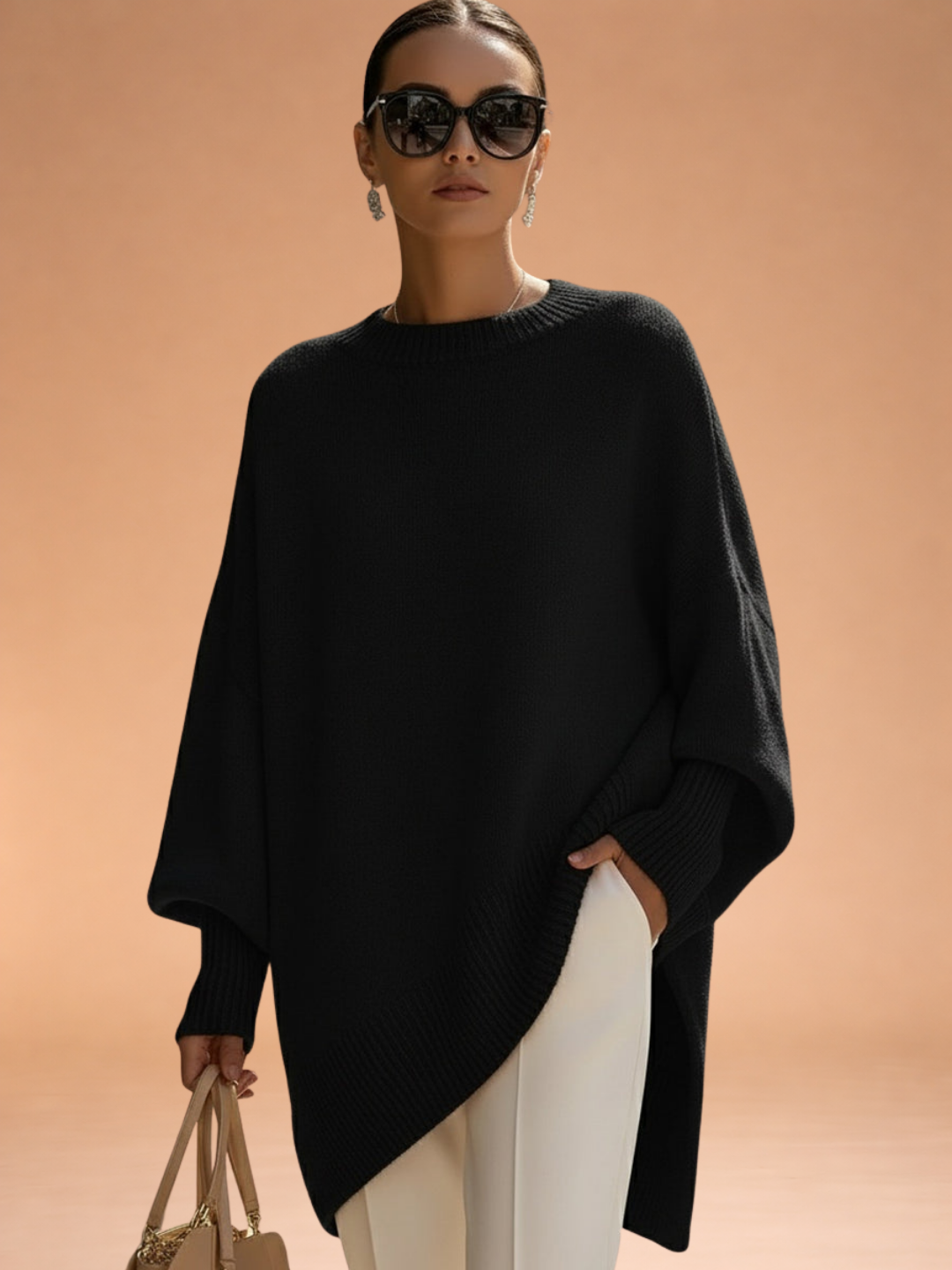 Oversized Knit Poncho Sweater