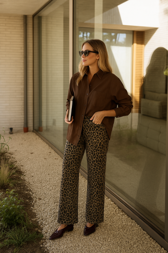 NADINE™ | THE LEOPARD FLARED PANTS