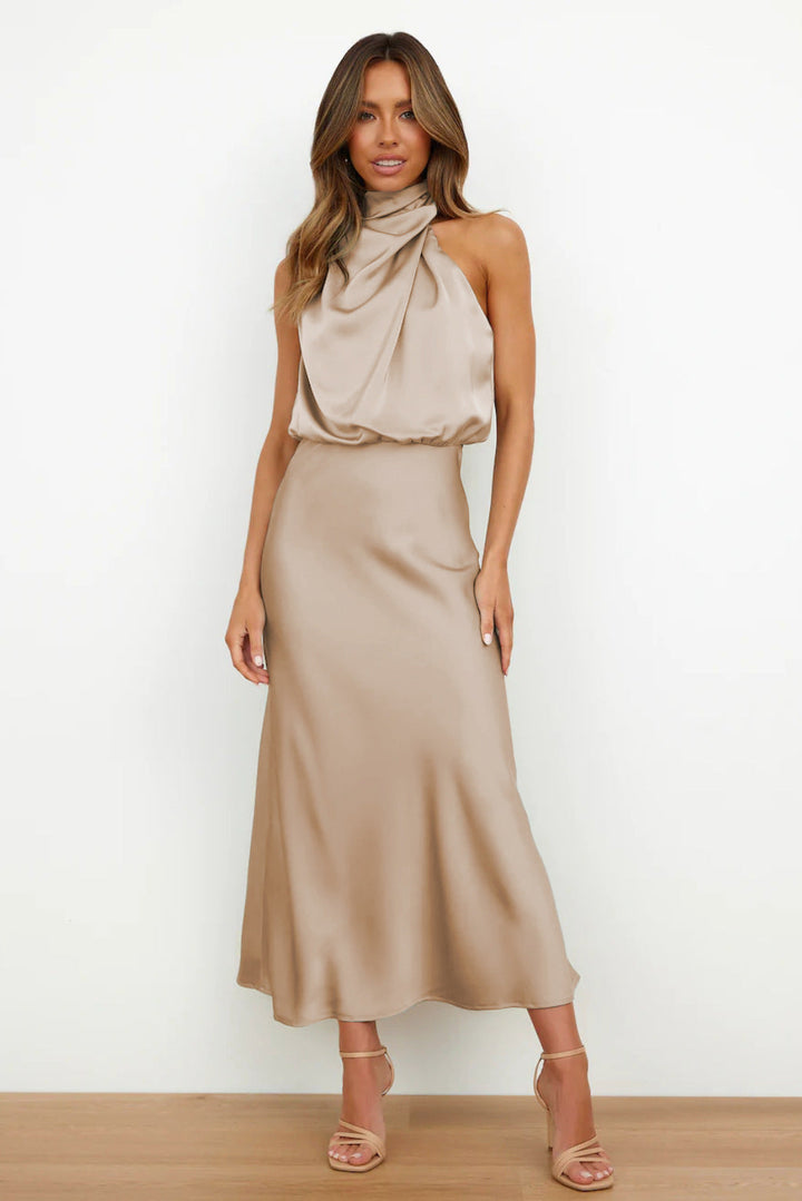 Lydia | Long Dress with Halter Neck